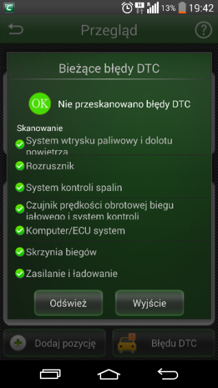 GPS Diagnostyka pojazdów OBD DTC